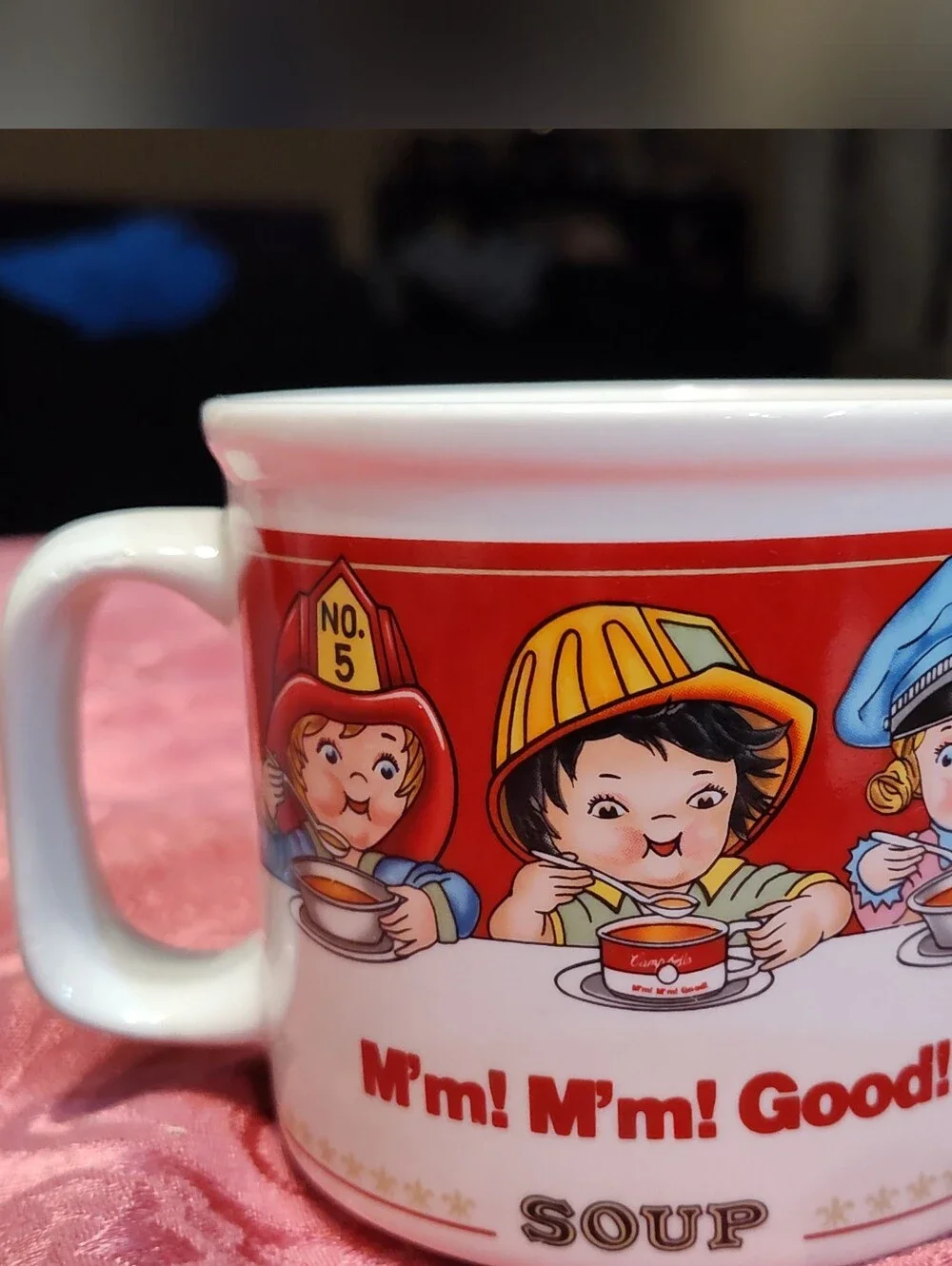 Vintage 1993 Campbell's Soup Ceramic Mug Cup 14oz, Kids In Costumes - M'm! Good!